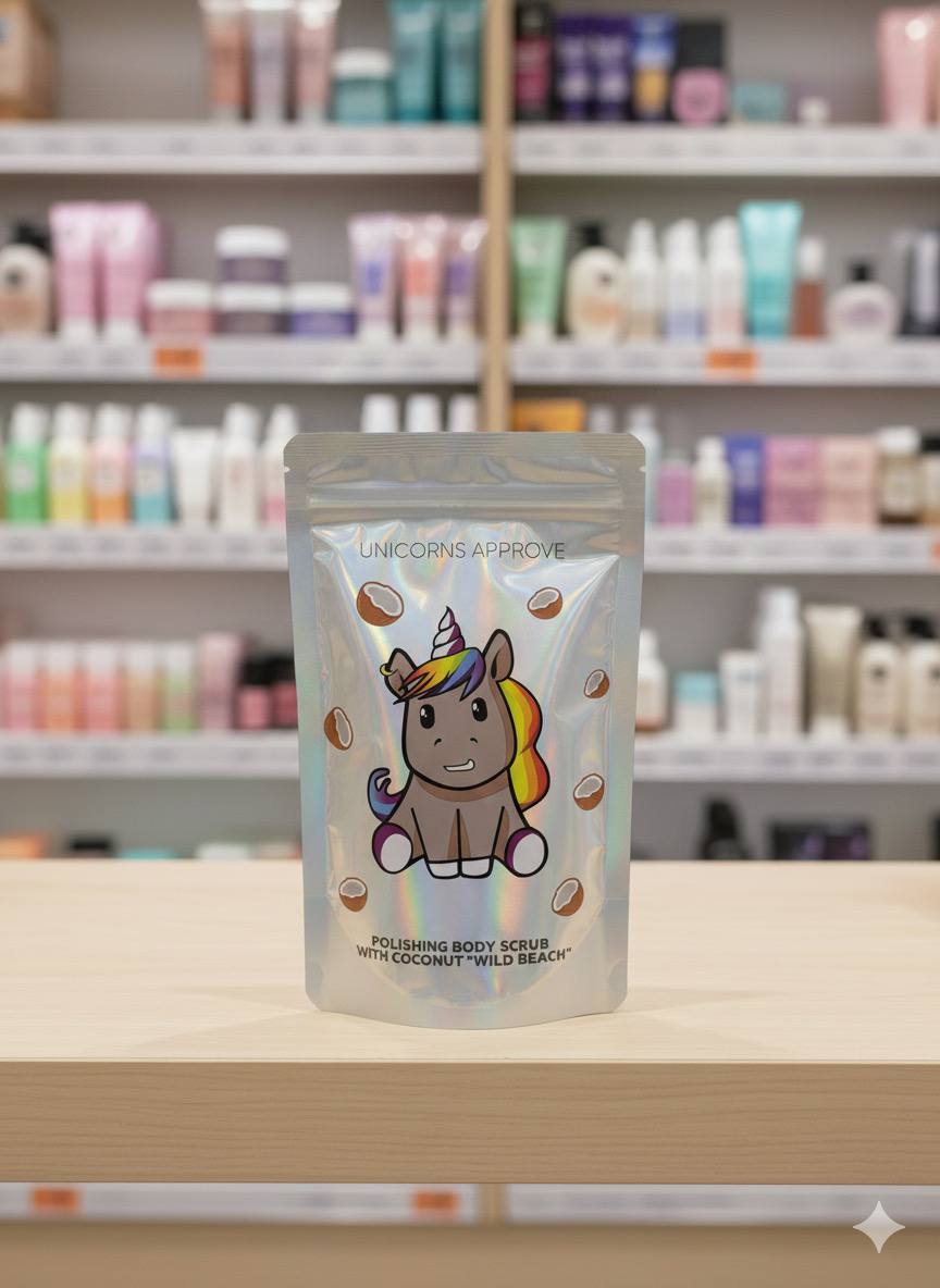 Полирующий скраб для тела unicorns approve "wild beach" с кокосом Полирующий скраб для тела unicorns approve "wild beach" с кокосом