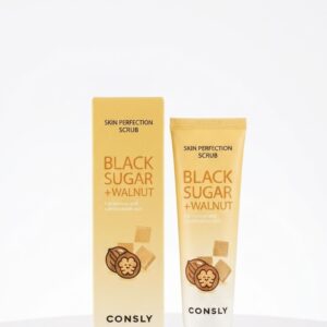 Скраб для лица consly с черным сахаром и грецким орехом (skin perfection scrub)