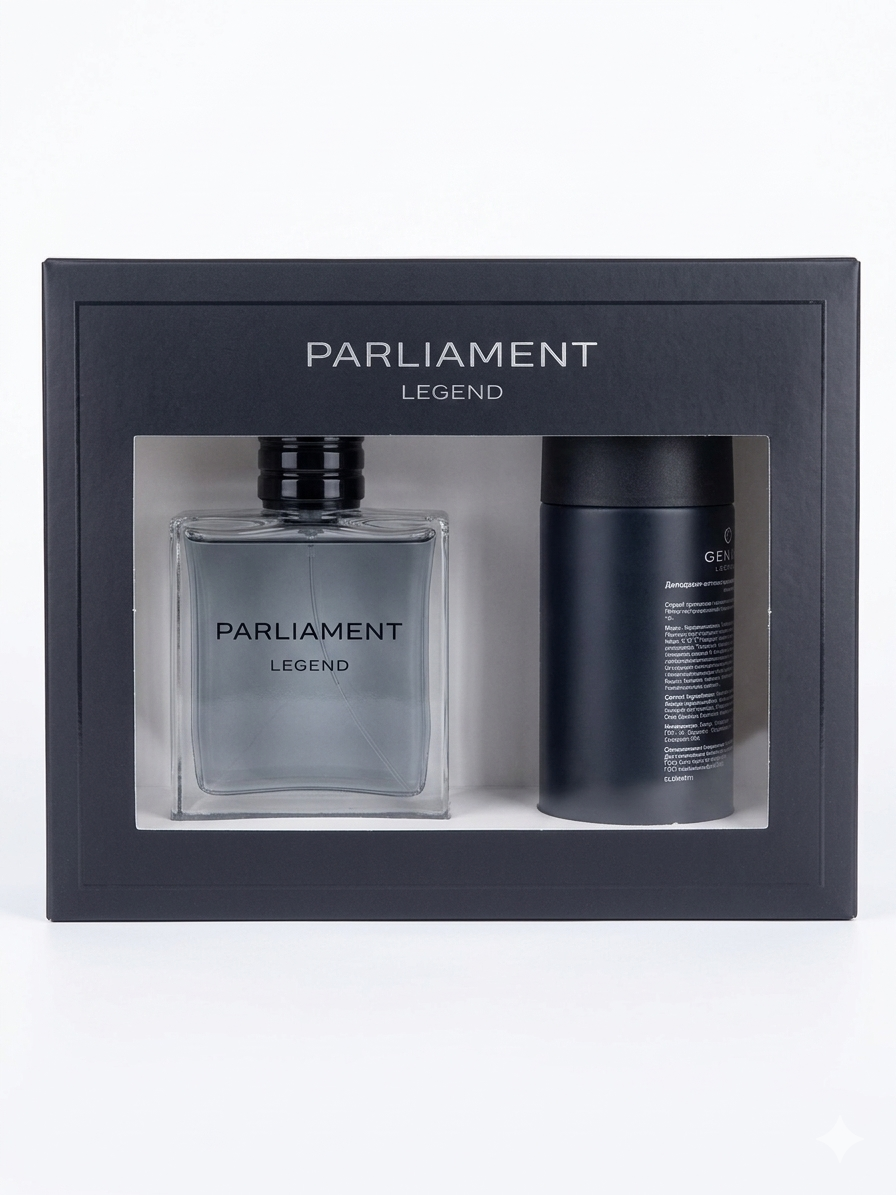Мужской парфюмерный набор parliament «legend» (Туалетная вода + Дезодорант) Мужской парфюмерный набор parliament «legend» (Туалетная вода + Дезодорант)